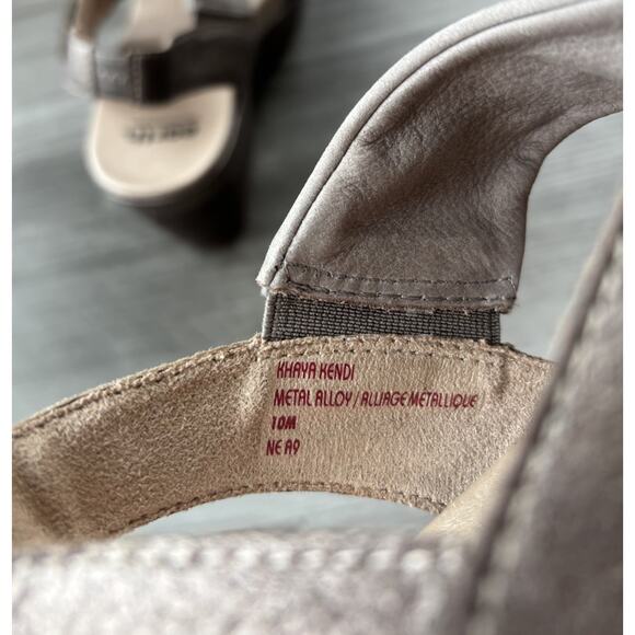 Earth Khaya Kendi Shoes Size 10 Leather Hook & Loop Comfort Wedge Sandal - Picture 6 of 7